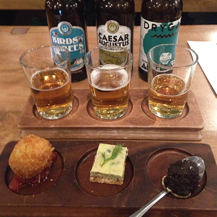 Tasting menu courtesy of The Vintage, with matched beers